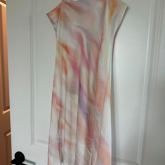 Express Cowl Neck Multi-Colored Slip Dress Women’s Medium Satin Party Dress - Picture 3 of 5